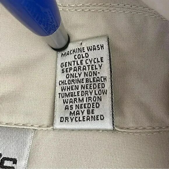 Chicos Cotton Tan One Button Lightweight Cozy Womens Jacket SZ 1 - Picture 8 of 10